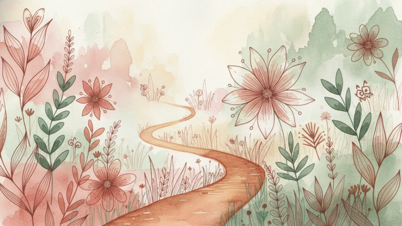 Watercolor scene evoking the energy of the Maya day sign Eb'